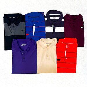 NIKE GOLF DRY-FIT XL SHORT SLEEVE SHIRTS VARIETY PACK OF 6 W/ BONUS FREE SHIRT